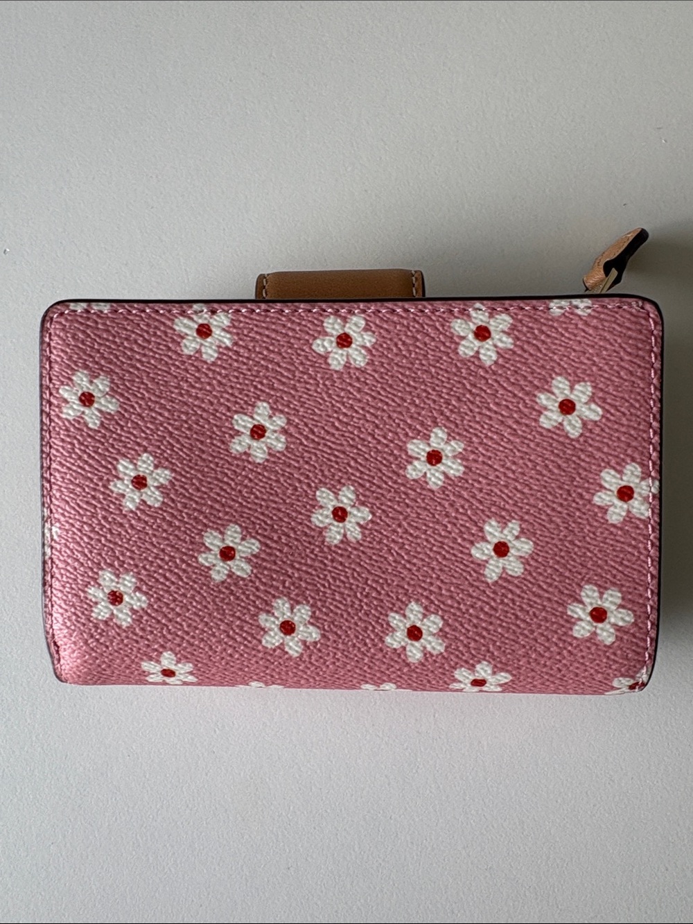 Coach Medium Corner Zip Wallet Pink - Floral Print NWT - Picture 3 of 6
